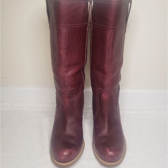 Timberland Burgundy Leather Riding Boots - Picture 3 of 13